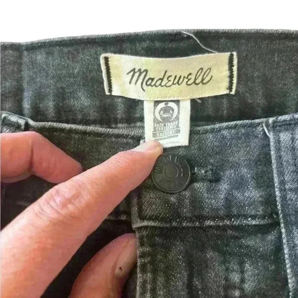Madewell Women’s Straight Leg Jean Mid Rise  Denim Dark Wash Black Size 25 - Picture 5 of 6